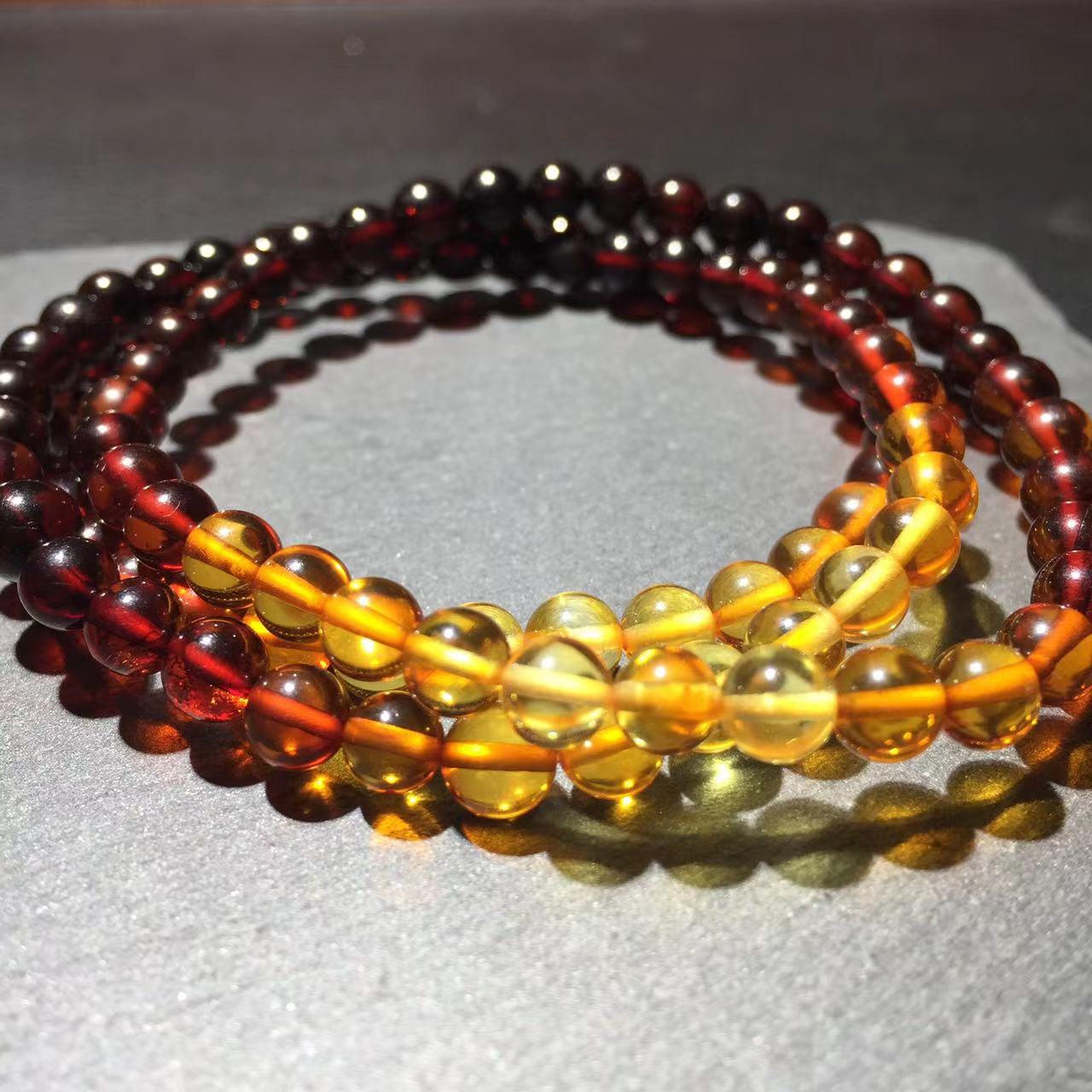 Gradient amber bracelet  set of 3 pcs-渐变琥珀手串3条