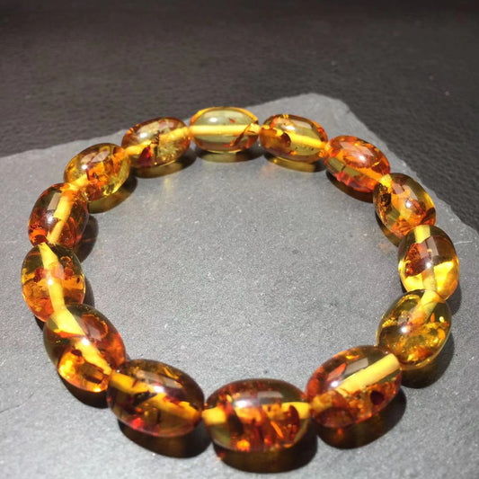 Amber barrel beads bracelet-琥珀桶珠手串