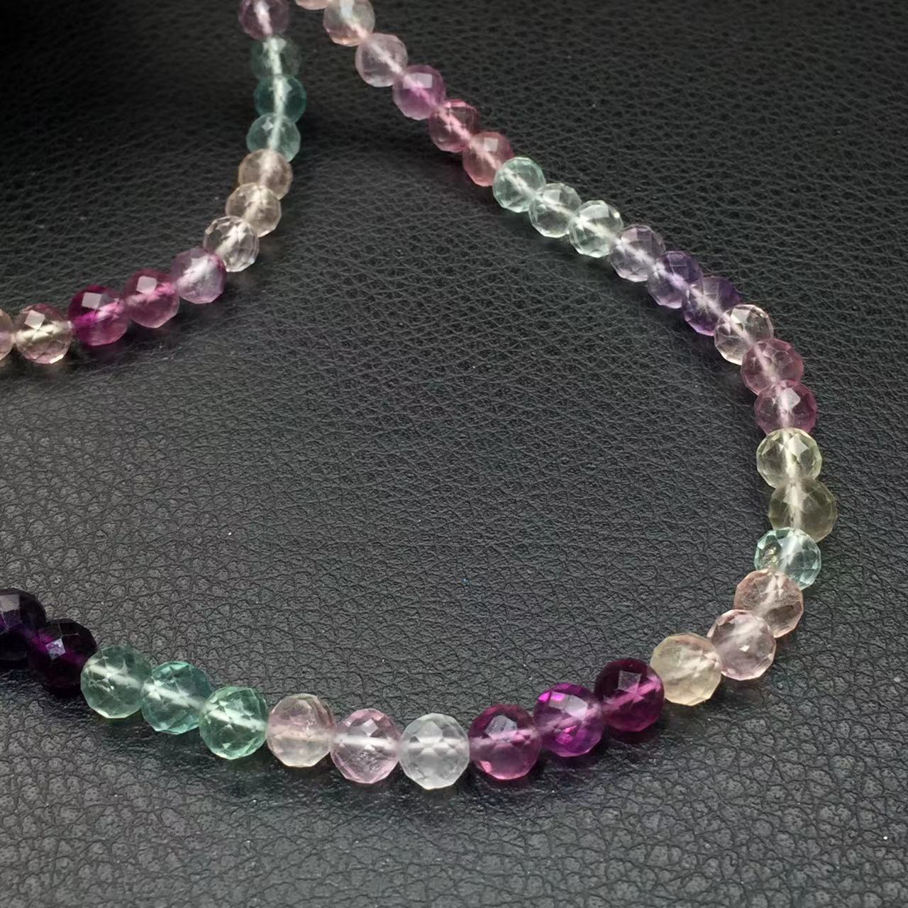 Faceted fluorite multi-loop bracelet6mm-萤石切割面多圈