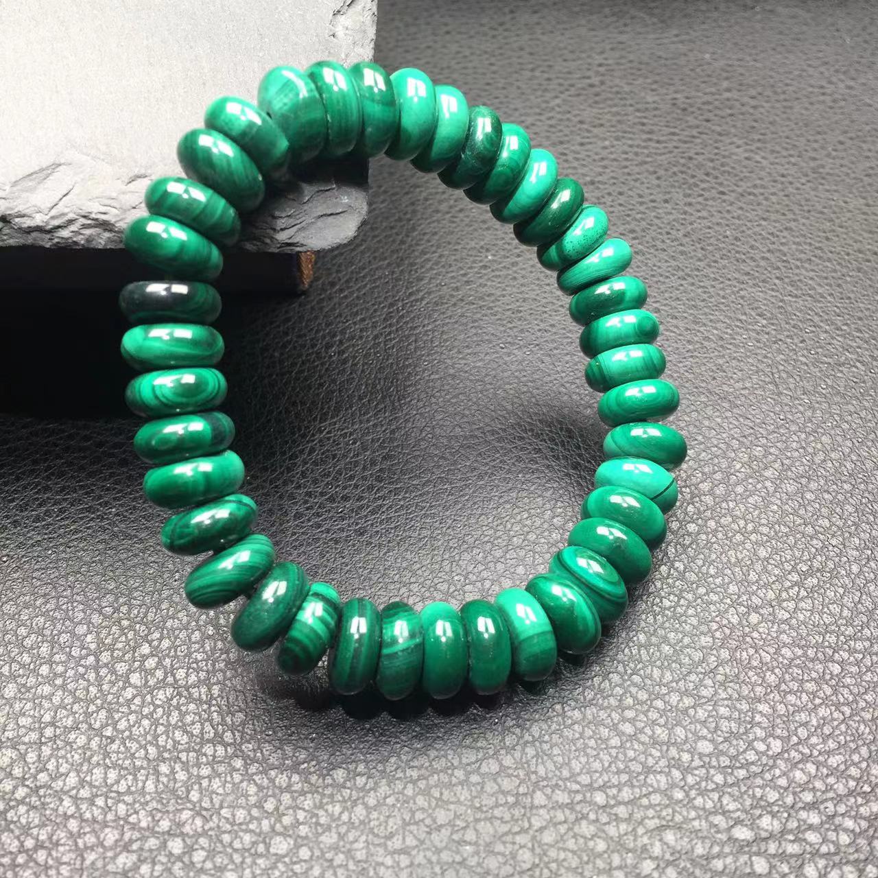 Malachite abacus bracelet-孔雀石算盘珠