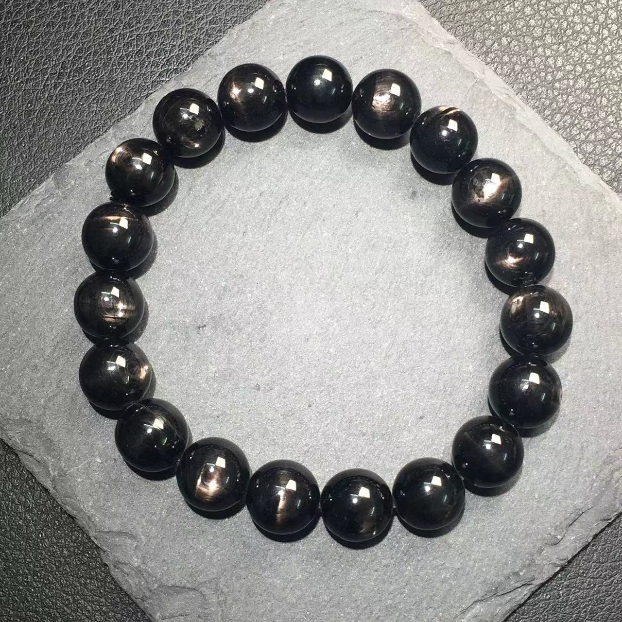 Hypersthene top grade bracelet-金运石手串