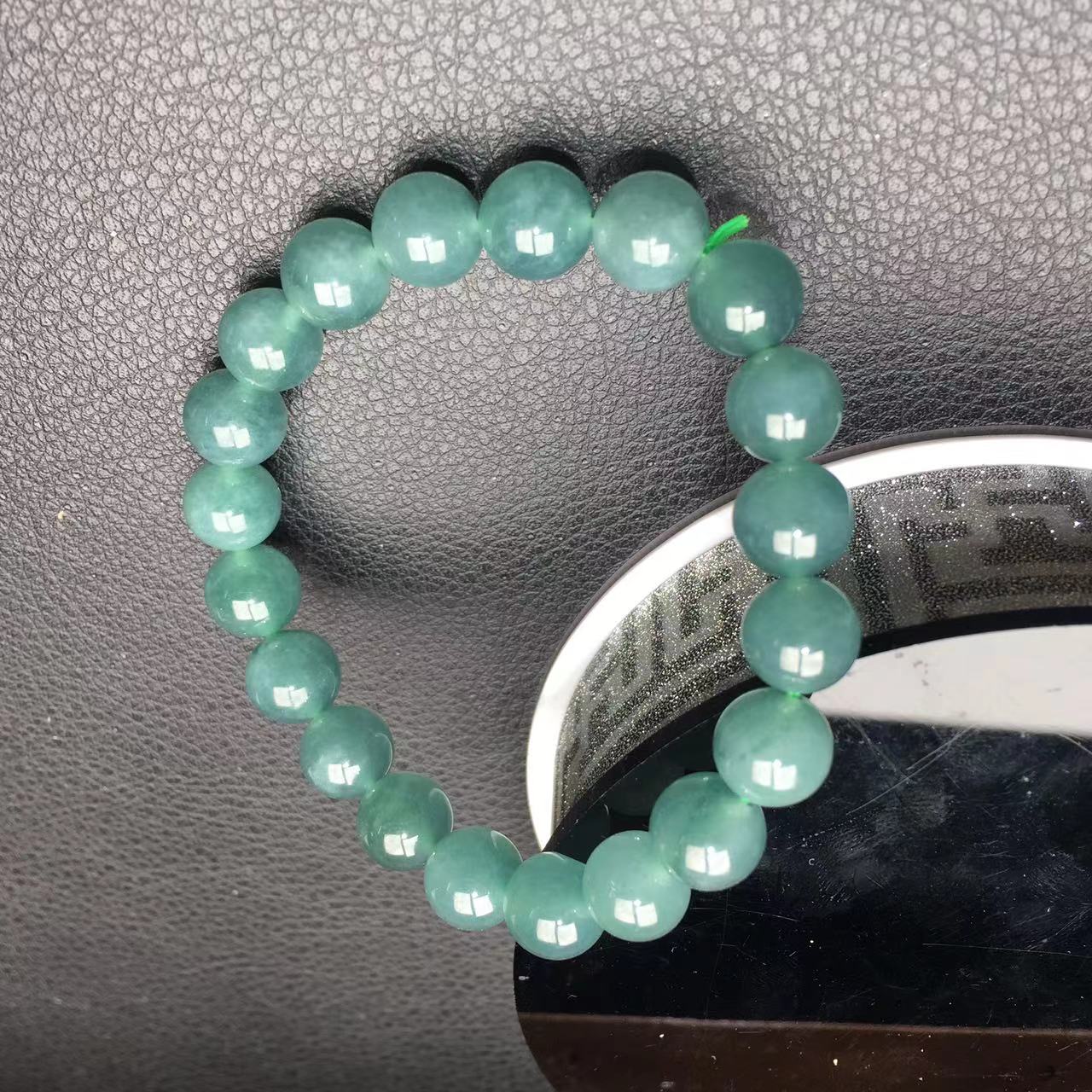 Genuine Nephrite Jade Bead Bracelet w/ Matte Finish