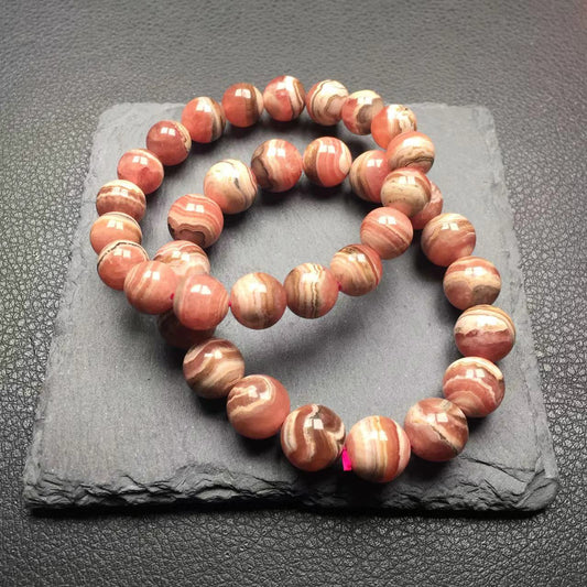 Rhodochrosite bracelet with barcon banding