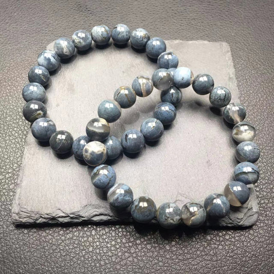 Blue opal jeans colour bracelet-蓝欧泊石手串