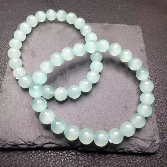 Afghan jade blue tone top grade bracelet- 阿富汗玉手串