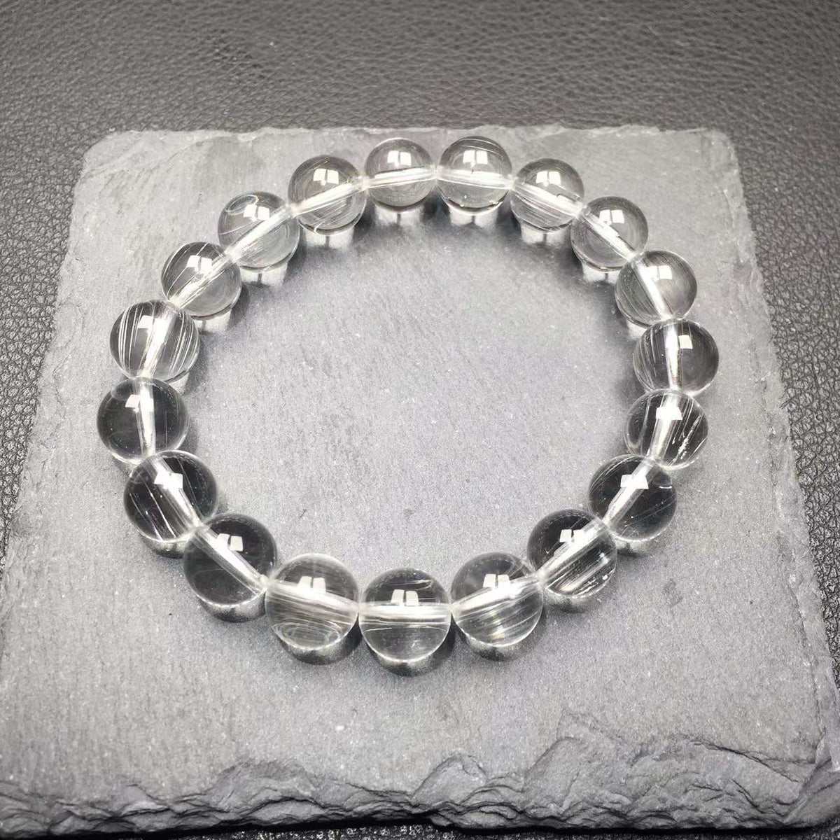 Rare Rutilated clear Topaz bracelet