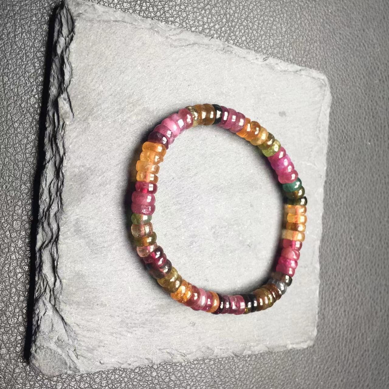 Rainbow tourmaline abacus bracelet