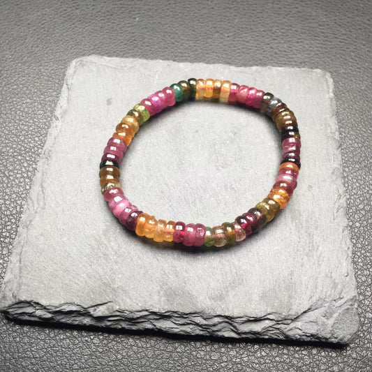 Rainbow tourmaline abacus bracelet