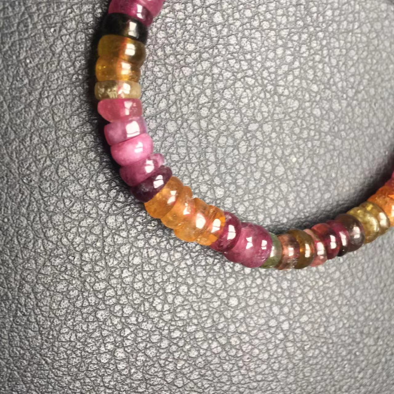 Rainbow tourmaline abacus bracelet